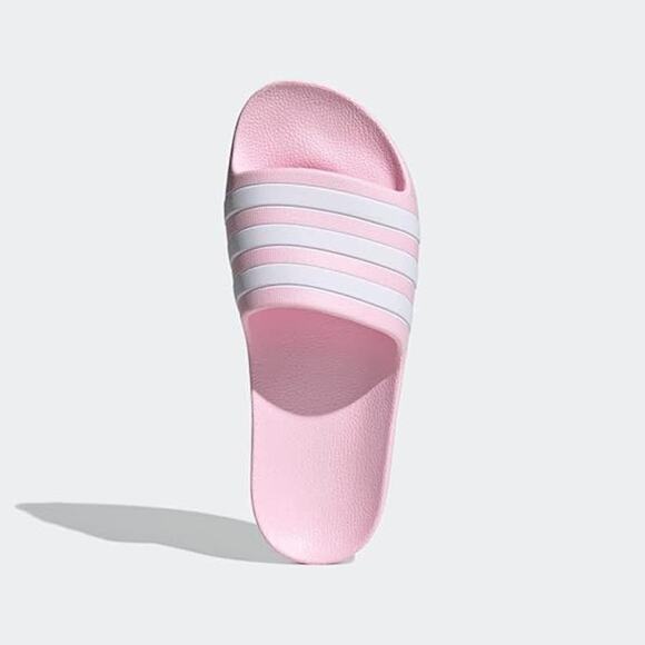 NWT adidas Girl's Adilette Aqua Slides, white/Clear pink -Size 5 - Picture 6 of 6